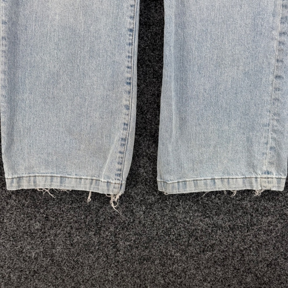 KUT from the Kloth Meg Wide Leg Raw Hem Jeans Light Wash Blue Size 4 - Picture 8 of 9